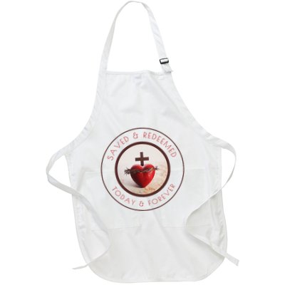Saved And Redeemed Religious Christian Full-Length Apron With Pockets