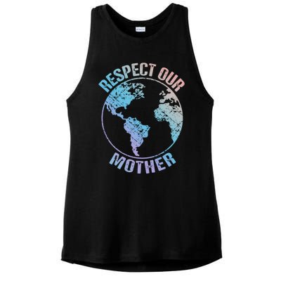 Sustainability And Respect Our Mother Funny Gift Ladies PosiCharge Tri-Blend Wicking Tank