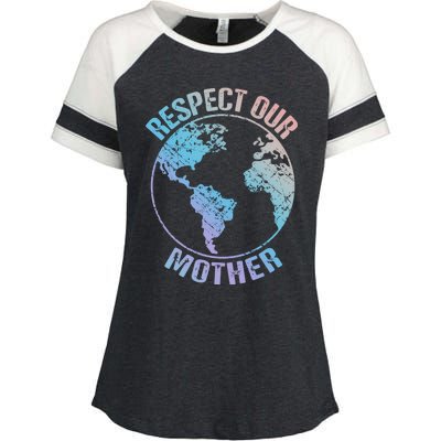 Sustainability And Respect Our Mother Funny Gift Enza Ladies Jersey Colorblock Tee