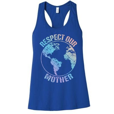 Sustainability And Respect Our Mother Funny Gift Women's Racerback Tank