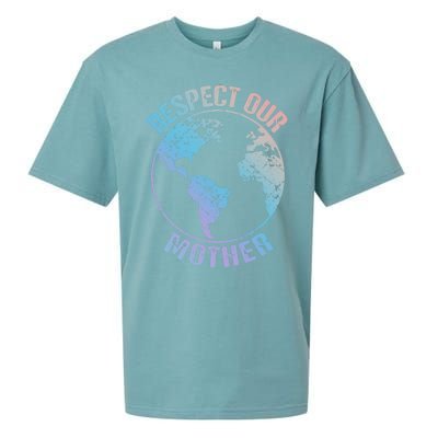 Sustainability And Respect Our Mother Funny Gift Sueded Cloud Jersey T-Shirt