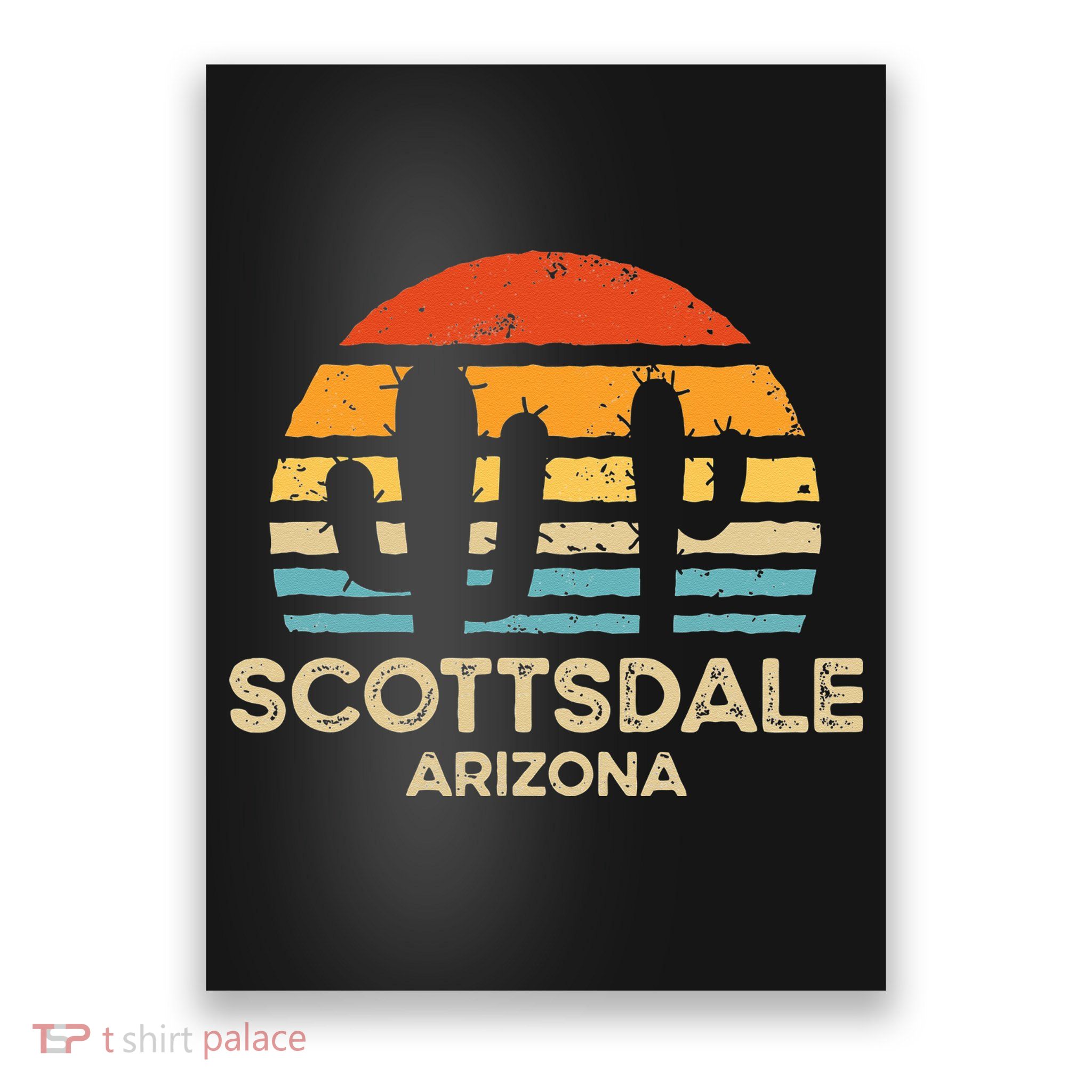 Scottsdale Arizona Retro Sunset Poster