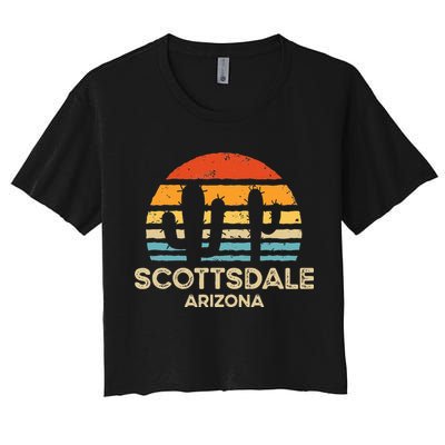 Scottsdale Arizona Retro Sunset Women's Crop Top Tee