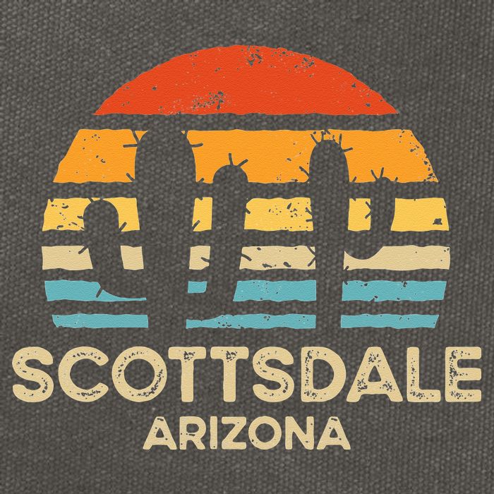 Scottsdale Arizona Retro Sunset Cotton Canvas Backpack