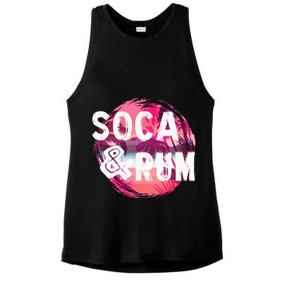 Soca And Rum Music Lover And Drinker Ladies PosiCharge Tri-Blend Wicking Tank