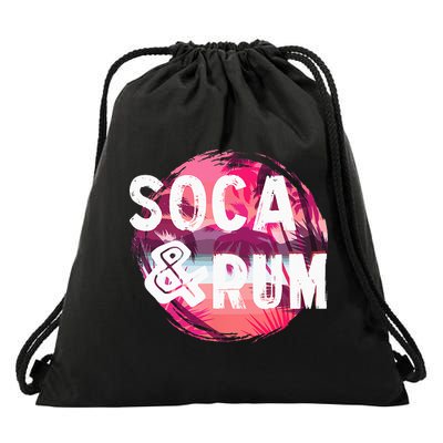 Soca And Rum Music Lover And Drinker Drawstring Bag
