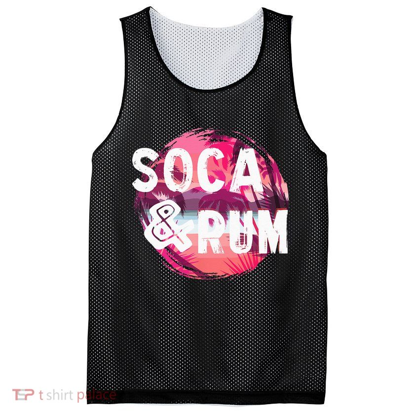 Soca And Rum Music Lover And Drinker Mesh Reversible Basketball Jersey Tank
