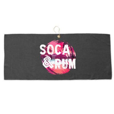 Soca And Rum Music Lover And Drinker Large Microfiber Waffle Golf Towel