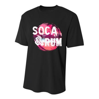 Soca And Rum Music Lover And Drinker Youth Performance Sprint T-Shirt