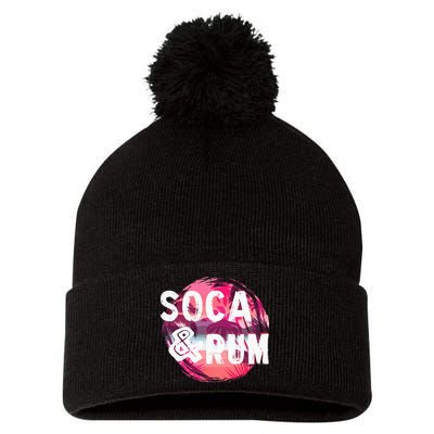 Soca And Rum Music Lover And Drinker Pom Pom 12in Knit Beanie