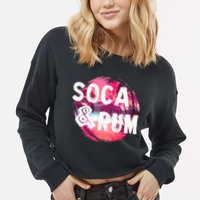 Soca And Rum Music Lover And Drinker Cropped Pullover Crew