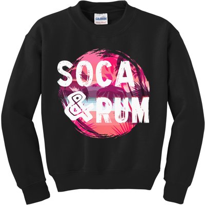 Soca And Rum Music Lover And Drinker Kids Sweatshirt