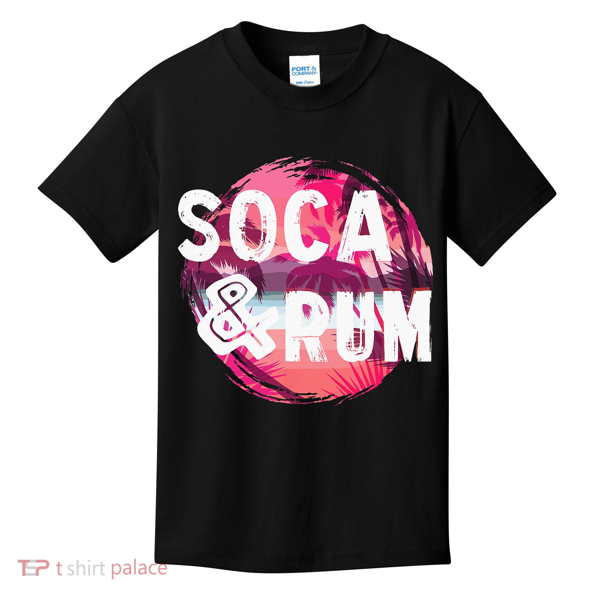 Soca And Rum Music Lover And Drinker Kids T-Shirt