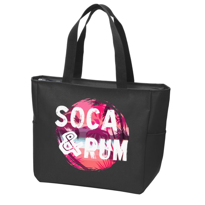 Soca And Rum Music Lover And Drinker Zip Tote Bag