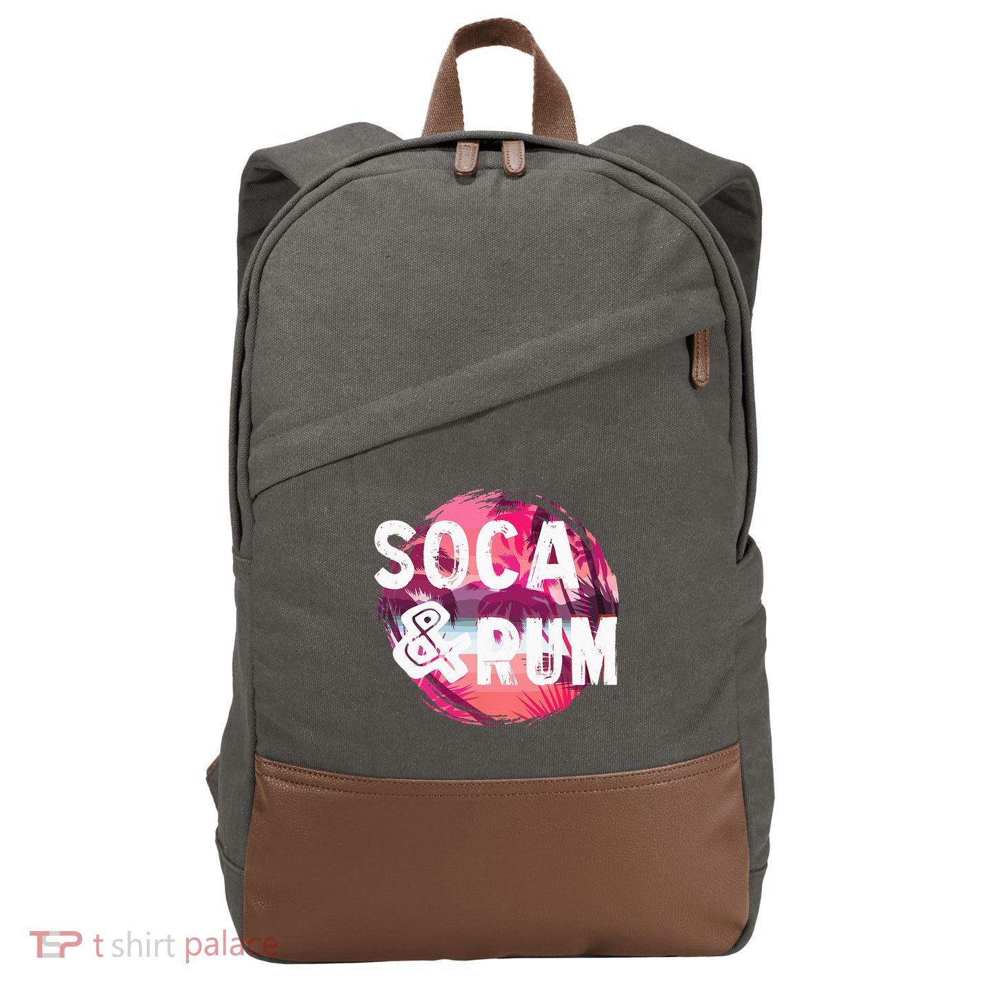 Soca And Rum Music Lover And Drinker Cotton Canvas Backpack