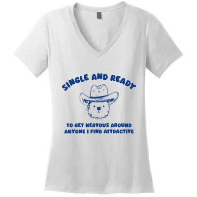 Single And Ready Women's V-Neck T-Shirt