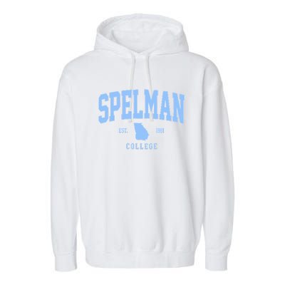 Spelman Arch Retro College Athletic Sports Outfits Garment-Dyed Fleece Hoodie