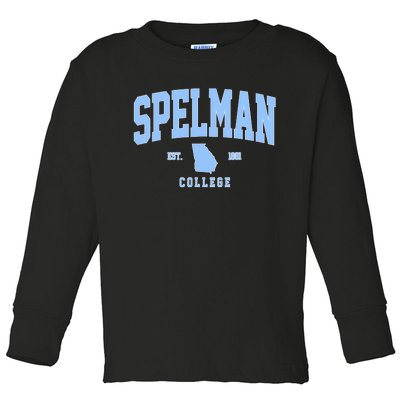 Spelman Arch Retro College Athletic Sports Outfits Toddler Long Sleeve Shirt