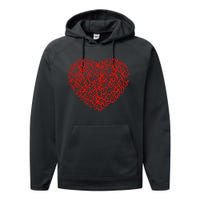 Stroke Awareness Red Ribbon Heart Support Survivor Fighter Performance Fleece Hoodie