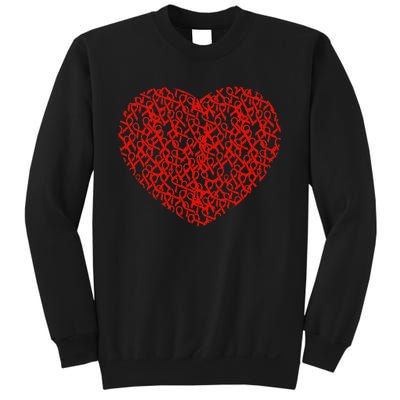 Stroke Awareness Red Ribbon Heart Support Survivor Fighter Sweatshirt