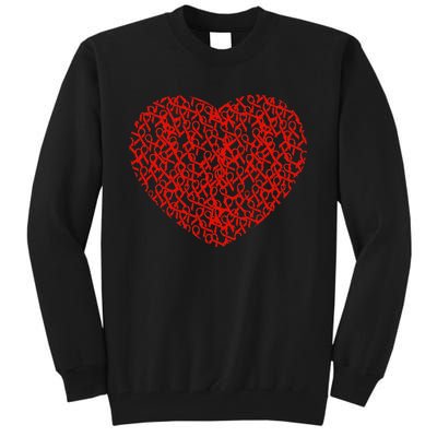 Stroke Awareness Red Ribbon Heart Support Survivor Fighter Tall Sweatshirt