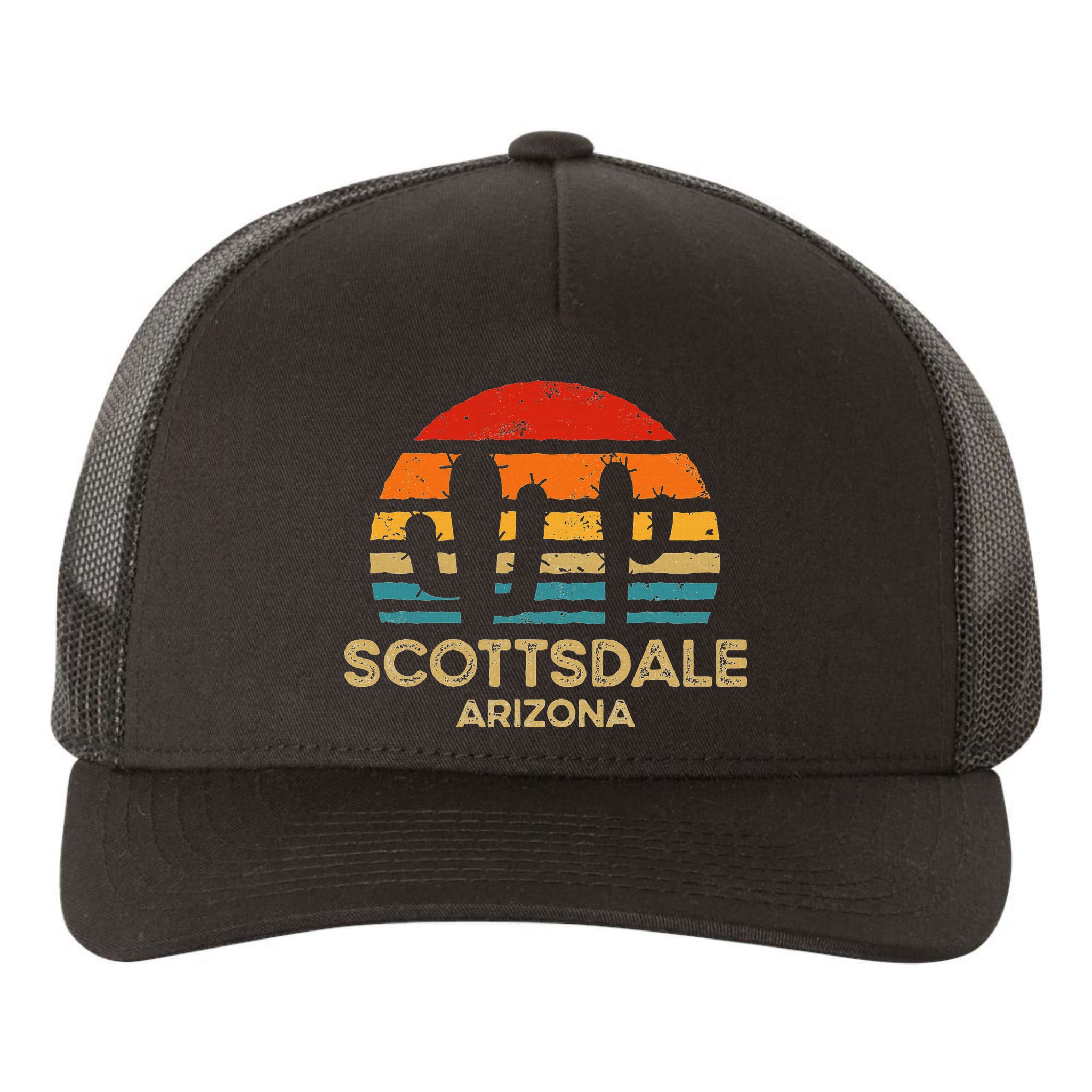 Scottsdale Arizona Retro Sunset Yupoong Adult 5-Panel Trucker Hat