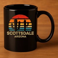 Scottsdale Arizona Retro Sunset 11oz C Handle Ceramic Mug