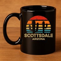 Scottsdale Arizona Retro Sunset 11oz C Handle Ceramic Mug