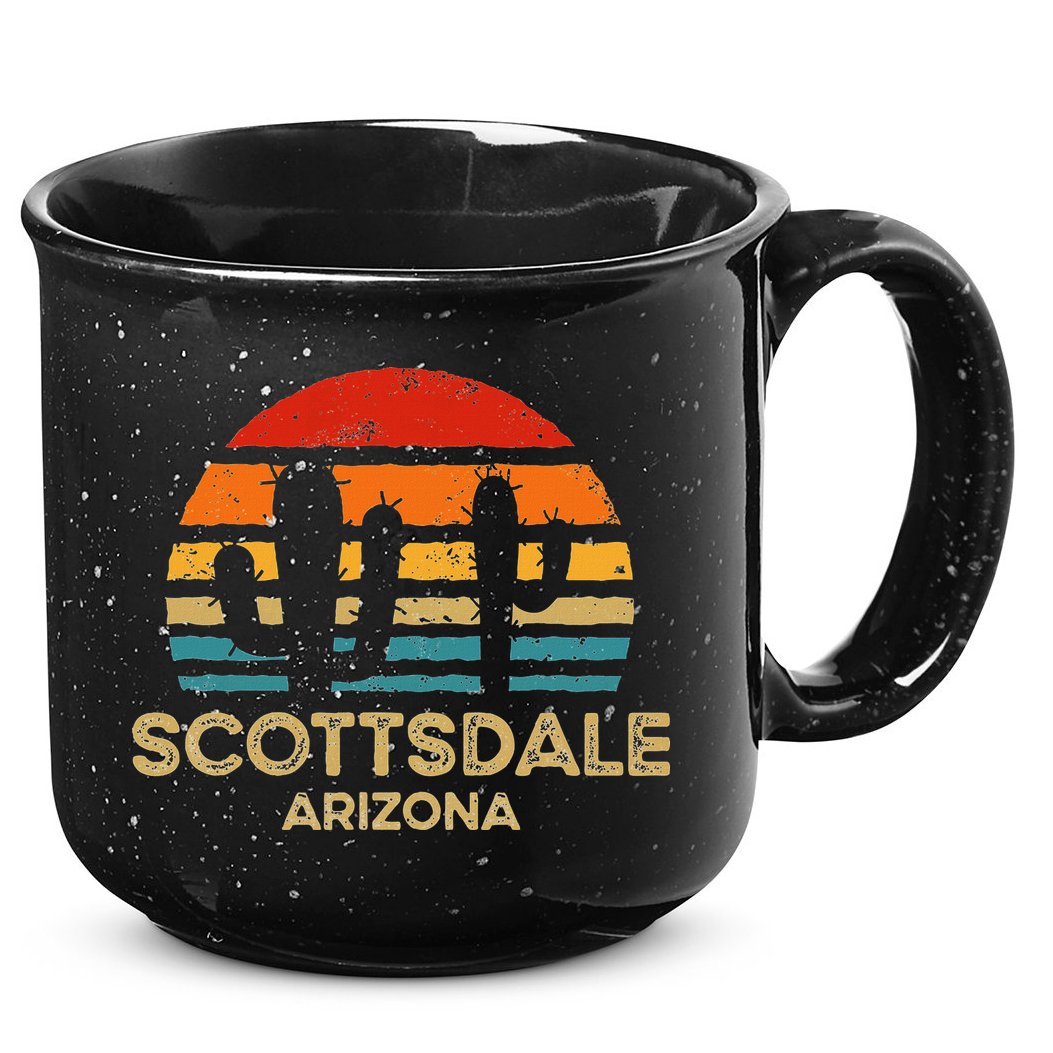 Scottsdale Arizona Retro Sunset 15oz Campfire Ceramic Mug