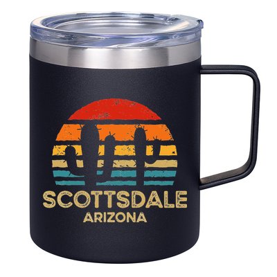 Scottsdale Arizona Retro Sunset 12oz Stainless Steel Coffee Mug