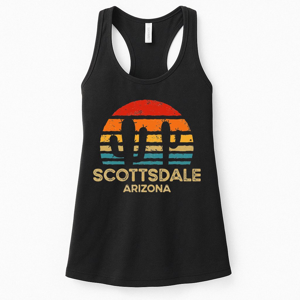 Scottsdale Arizona Retro Sunset Womens Tank Top