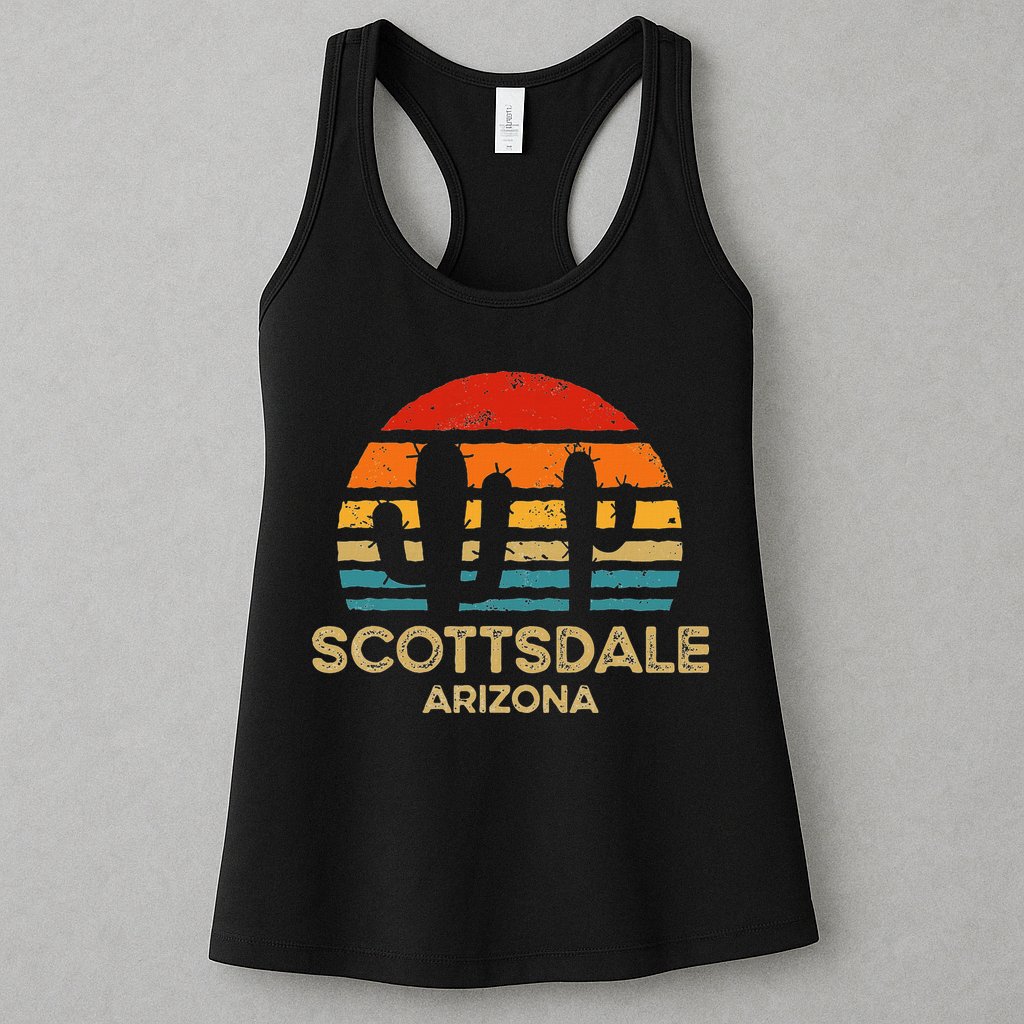 Scottsdale Arizona Retro Sunset Womens Tank Top