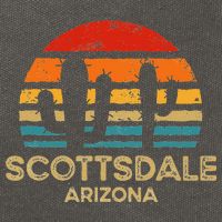 Scottsdale Arizona Retro Sunset Cotton Canvas Backpack