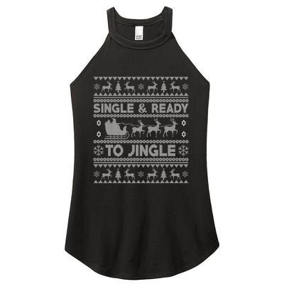 Single And Ready To Jingle Funny Ugly Christmas Sweater Women's Perfect Tri Rocker Tank