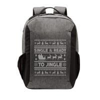 Single And Ready To Jingle Funny Ugly Christmas Sweater Vector Backpack