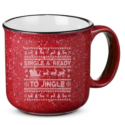 Single And Ready To Jingle Funny Ugly Christmas Sweater 15oz Campfire Ceramic Mug