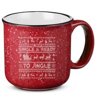 Single And Ready To Jingle Funny Ugly Christmas Sweater 15oz Campfire Ceramic Mug
