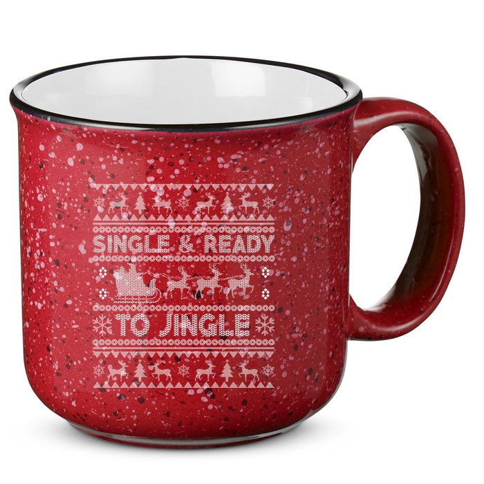Single And Ready To Jingle Funny Ugly Christmas Sweater 15oz Campfire Ceramic Mug