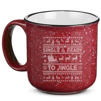 Single And Ready To Jingle Funny Ugly Christmas Sweater 15oz Campfire Ceramic Mug