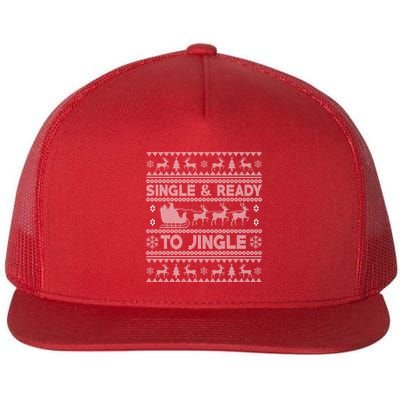 Single And Ready To Jingle Funny Ugly Christmas Sweater Flatbill Hat