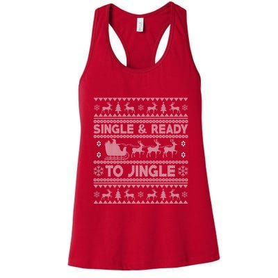 Single And Ready To Jingle Funny Ugly Christmas Sweater Womens Tank Top