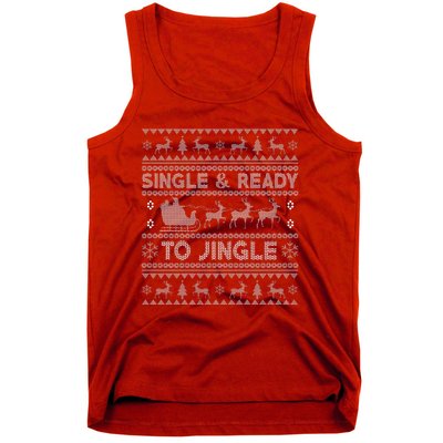 Single And Ready To Jingle Funny Ugly Christmas Sweater Tank Top