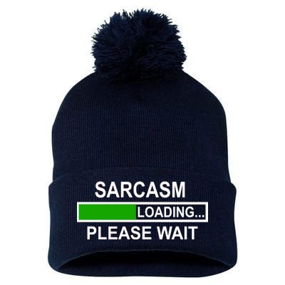 Sarcasm Loading Please Wait Pom Pom 12in Knit Beanie