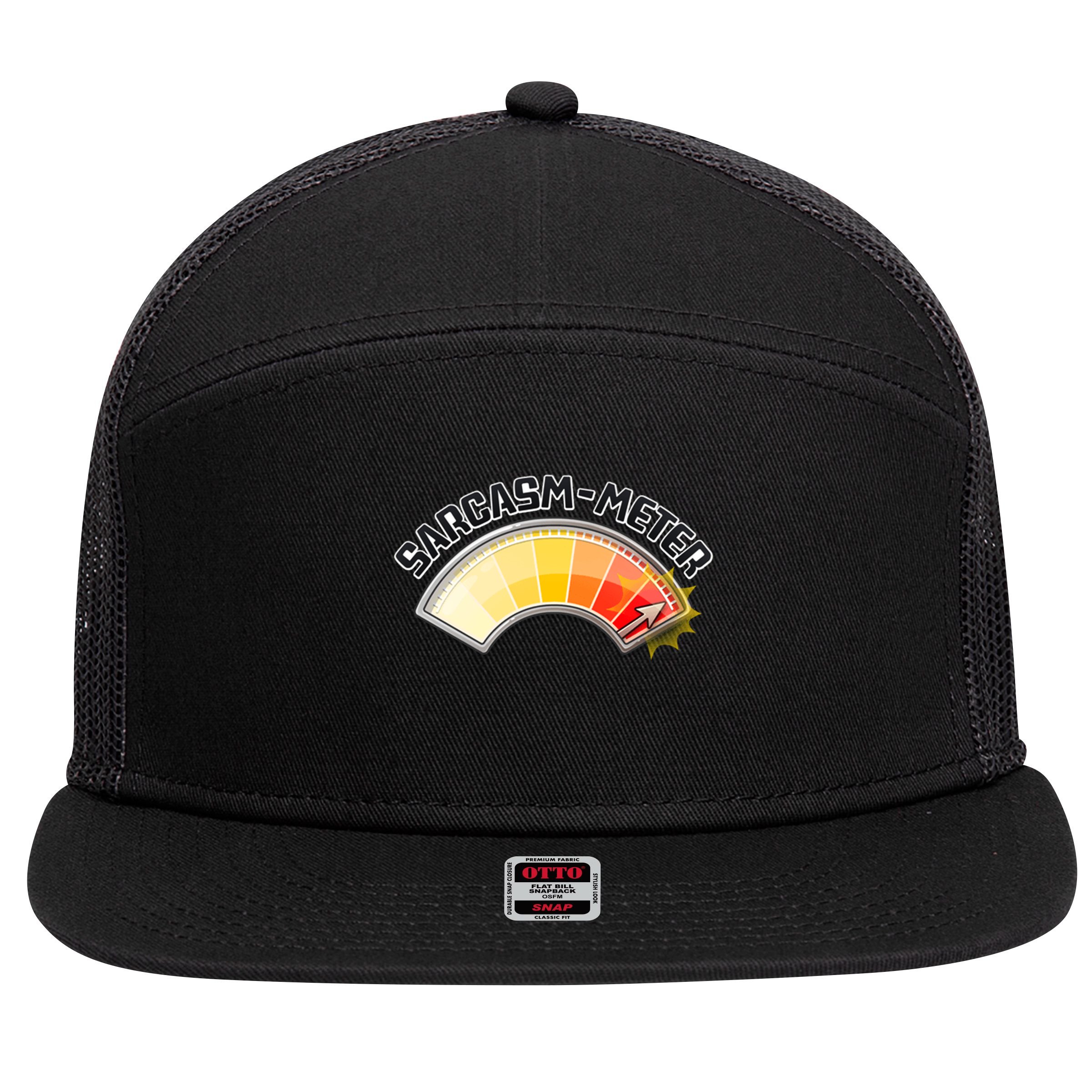 Sarcasm Meter High 7 Panel Mesh Trucker Snapback Hat