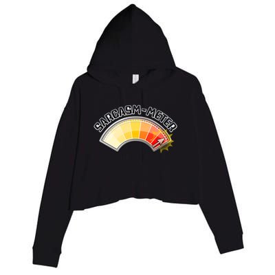 Sarcasm Meter High Crop Fleece Hoodie