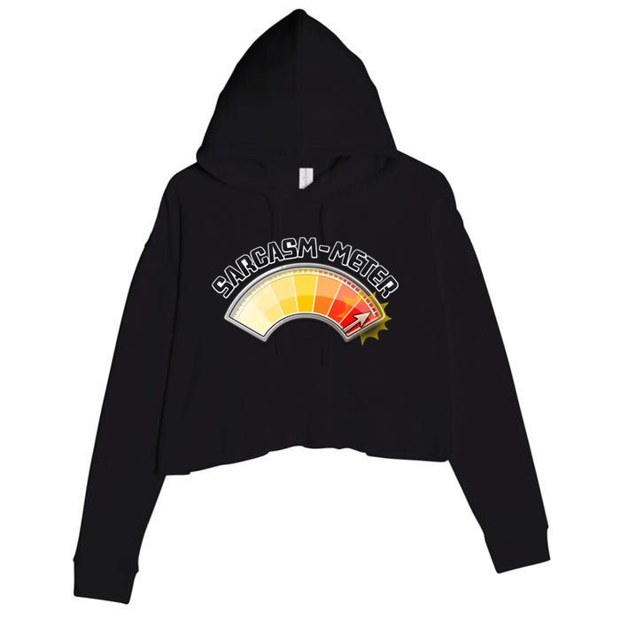 Sarcasm Meter High Crop Fleece Hoodie