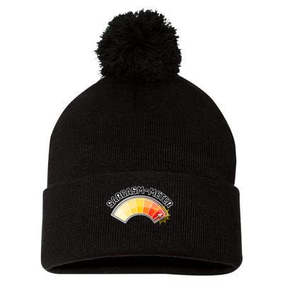 Sarcasm Meter High Pom Pom 12in Knit Beanie