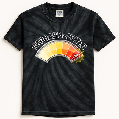Sarcasm Meter High Kids Tie-Dye T-Shirt