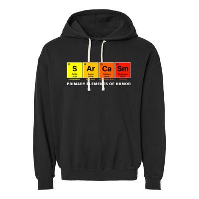 Sarcasm Primary Elements of Humor Garment-Dyed Fleece Hoodie