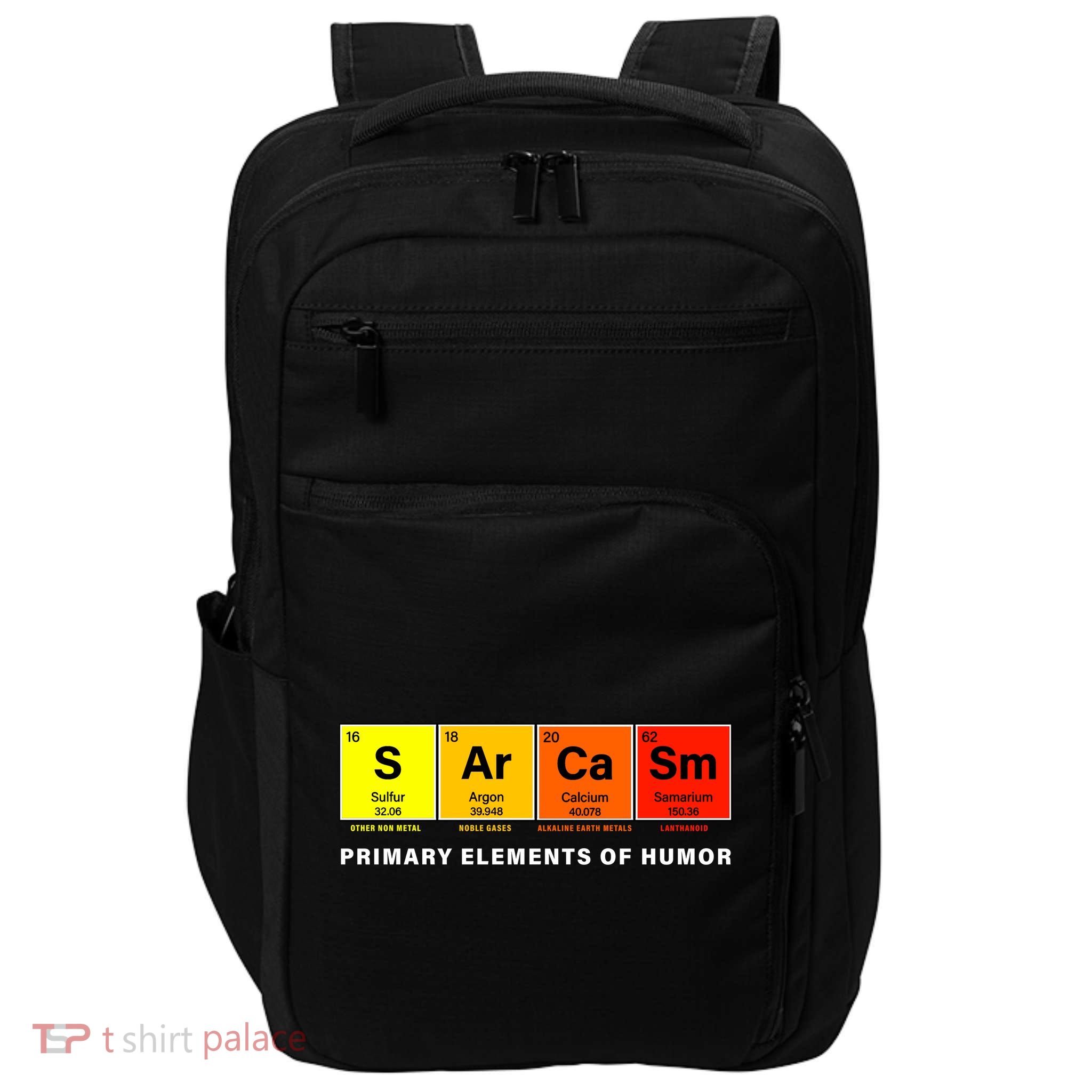 Sarcasm Primary Elements of Humor Impact Tech Backpack